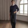 Arielle pitkähihainen neule, dark navy