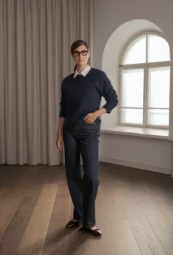 Arielle pitkähihainen neule, dark navy