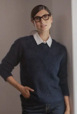 Arielle pitkähihainen neule, dark navy