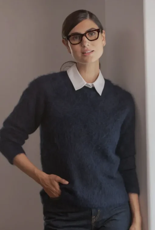 Arielle pitkähihainen neule, dark navy