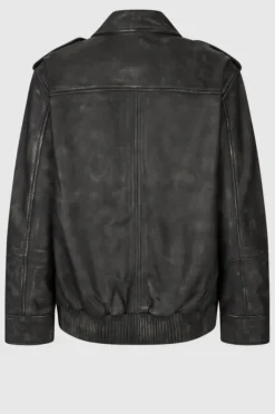 Auras Leather Jacket, black