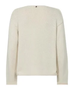 Bine puuvillaneule v-kaula-aukolla, ecru