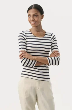 Emel t-paita, navy and white stripe