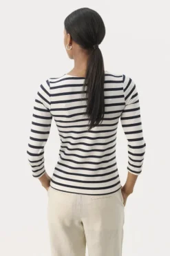 Emel t-paita, navy and white stripe
