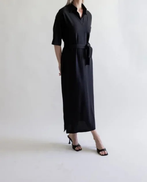 Gauhar - Pique mekko, black