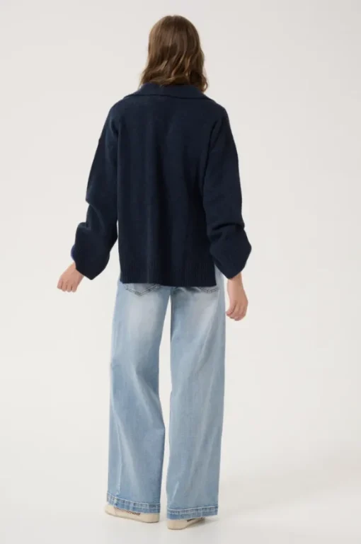 Huxi V-neck neule, tummansininen