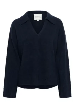 Huxi V-neck neule, tummansininen