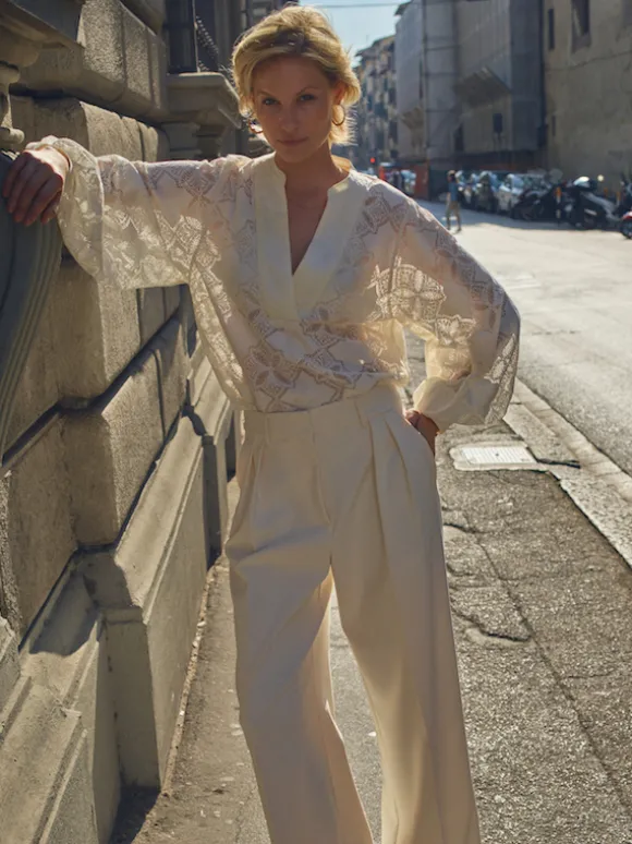 Mos Mosh - Kay Carli housut, ecru long