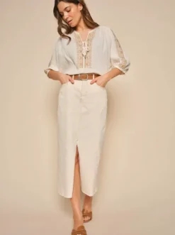 Mos Mosh - Mella pitkä farkkuhame, nature