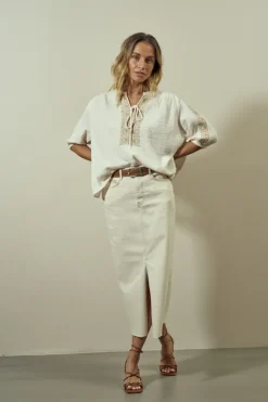 Mos Mosh - Mella pitkä farkkuhame, nature