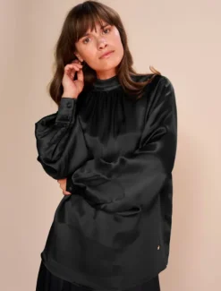 Mos Mosh - Sille Glossi Blouse, Black
