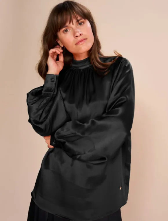 Mos Mosh - Sille Glossi Blouse, Black