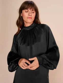Mos Mosh - Sille Glossi Blouse, Black