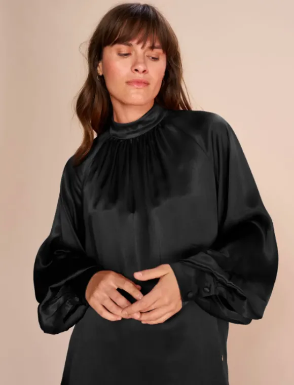 Mos Mosh - Sille Glossi Blouse, Black