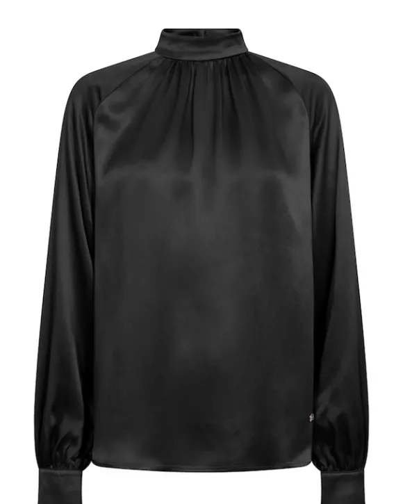 Mos Mosh - Sille Glossi Blouse, Black