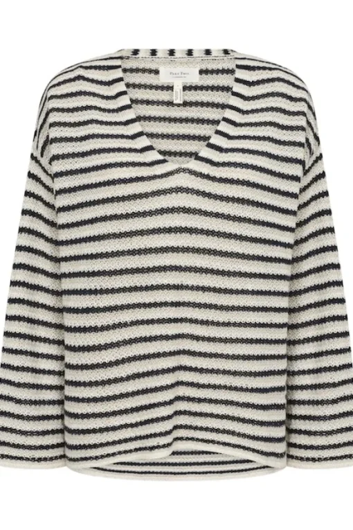 Nahni neulepusero, navy natural stripe
