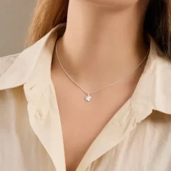 Pernille Corydon - Clover kaulakoru, hopea