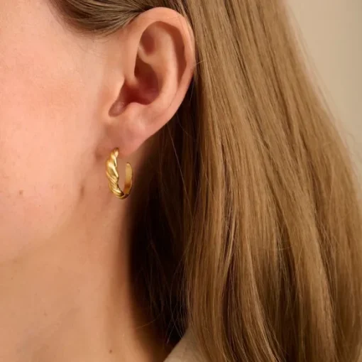 Pernille Corydon - Hana Earrings 22mm, kulta