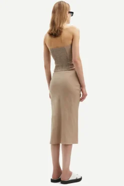 Samsoe&Samsoe - Saelynn toppi pellavaa, chinchilla