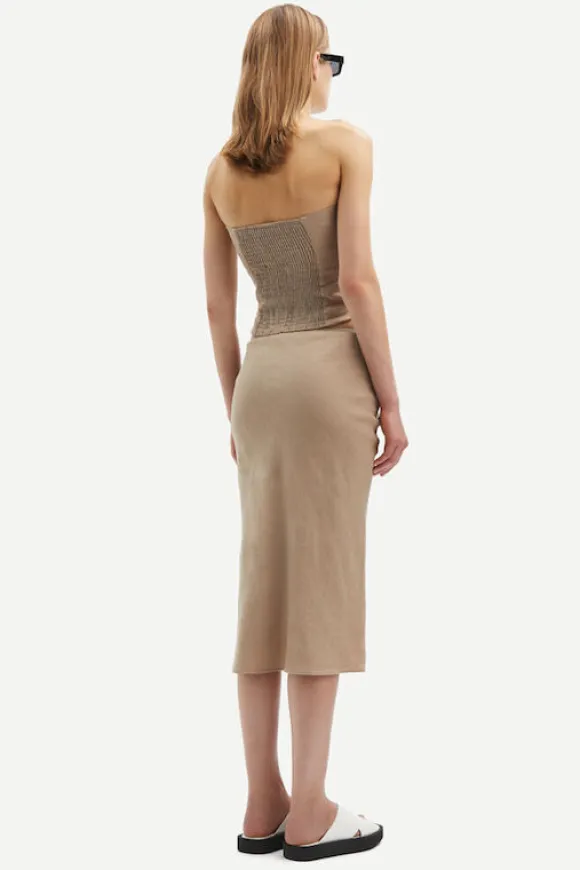 Samsoe&Samsoe - Saelynn toppi pellavaa, chinchilla