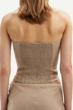 Samsoe&Samsoe - Saelynn toppi pellavaa, chinchilla