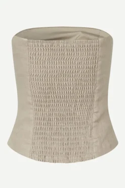 Samsoe&Samsoe - Saelynn toppi pellavaa, chinchilla