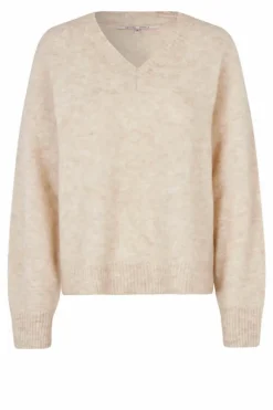 Second Female - Brook neule Loose V-Neck, brazilian sand
