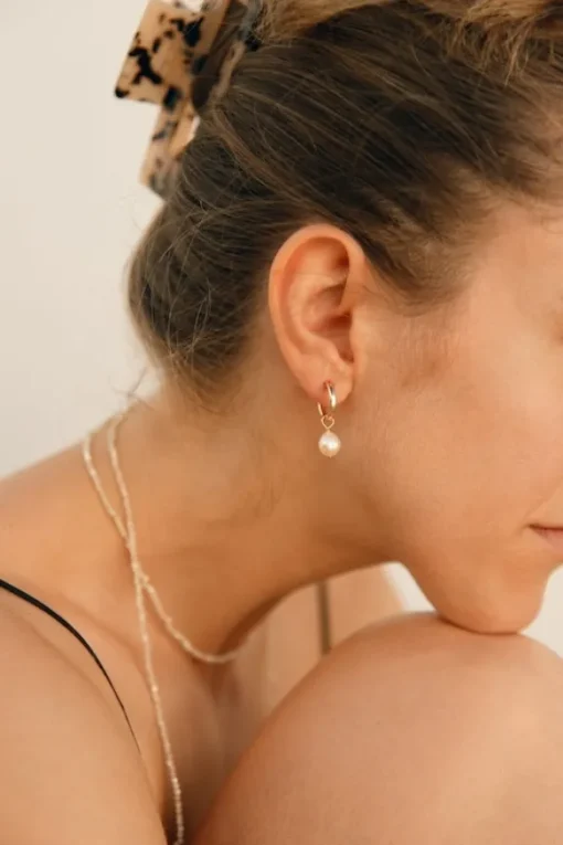 Venice Pearl Hoop korvakorut, kulta