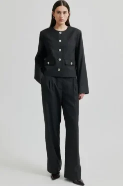 Wake lyhyt bleiseri, dark grey melange