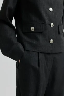 Wake lyhyt bleiseri, dark grey melange