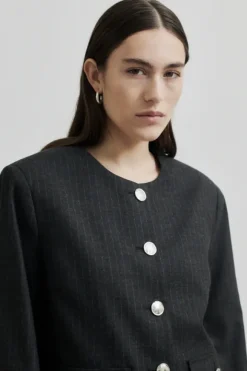 Wake lyhyt bleiseri, dark grey melange