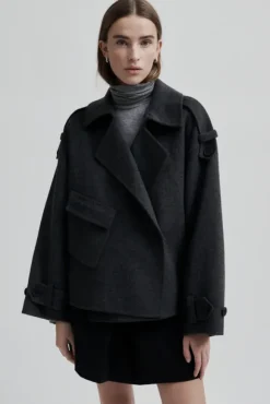 Walance lyhyt villakangastakki, dark grey melange