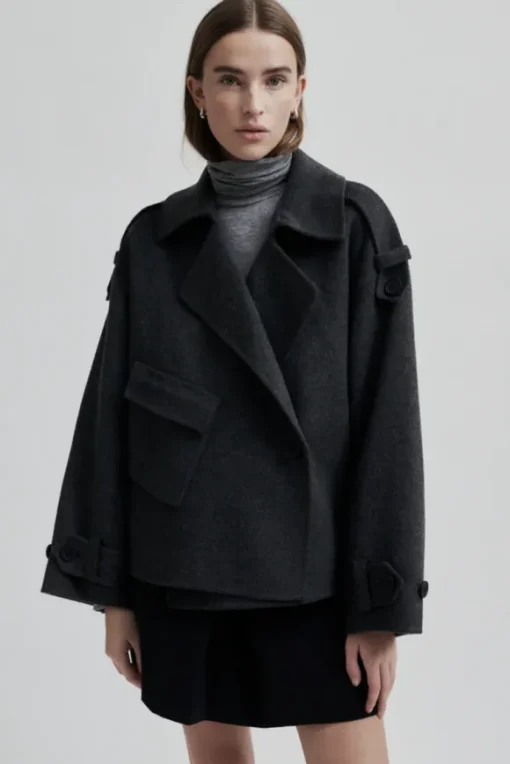 Walance lyhyt villakangastakki, dark grey melange
